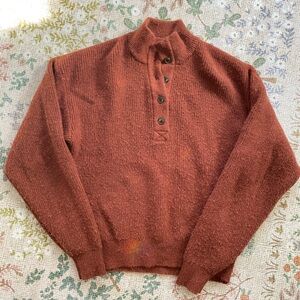 American Tall Extra Tall Rust Quarter Button Sweater